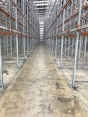 High bay warehouse concrete floor slab construction