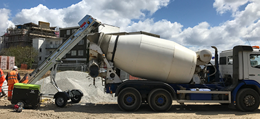 Bekaert steel fibres being added to the readymix truck by Level Best Concrete Flooring Ltd on site.