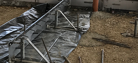 The Permaban Alpha joint is the perfect solution for a construction joint for this steel fibre reinforced suspended concrete floor slab.